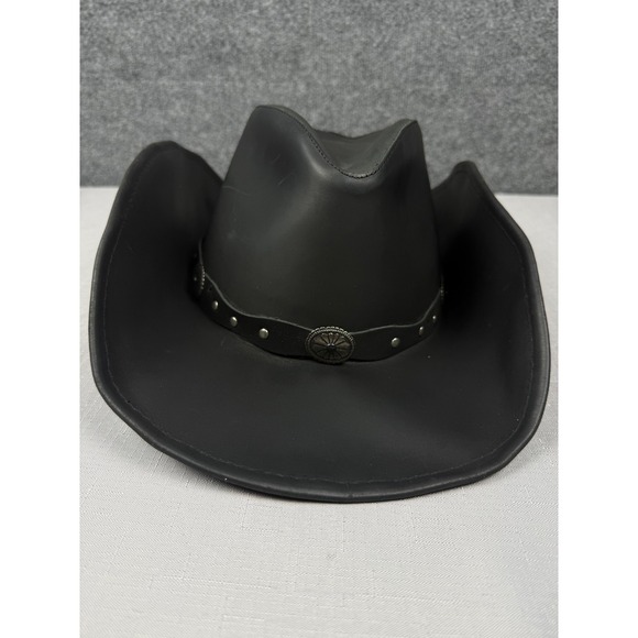 Stetson Other - Stetson Rodeo Dr Collection Black Leather Cowboy Hat Studded Concho Large